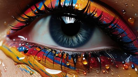 Premium AI Image | Colorful eye makeup art