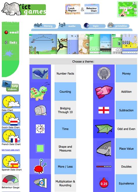 Ict Games An Extensive Set Of Colourful Interactive Maths Games