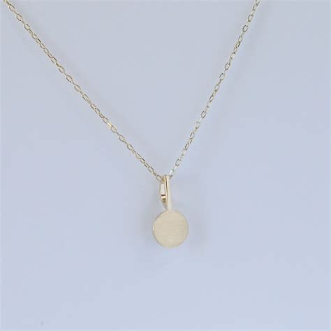 14k Yellow Gold Engravable Disc Pendant Charm Only American Jewelry