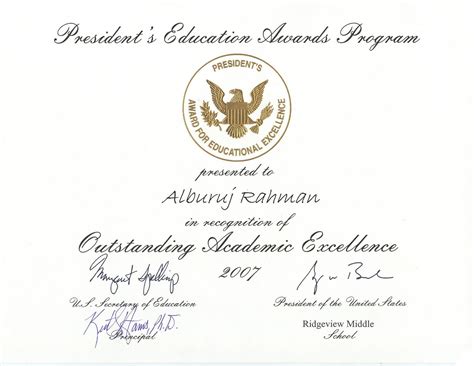 President's Education Award Real Signature at Nathan Dillon blog