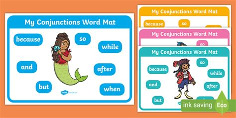 Connectives Word Mats All The Conjunctions For Ks1 Kids