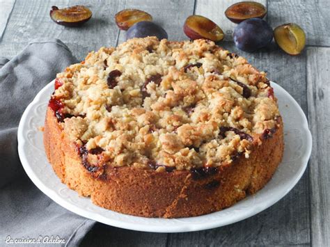 Gâteau aux quetsches crumble à la cannelle La Cuisine d Adeline