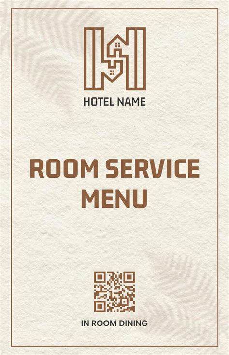 Free Customizable Hotel Menu Templates