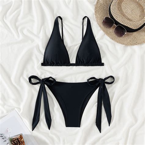 Fulorrnie Women S High Waisted Retro Ruched Bikini Set With Push Up Triangle Top And Adjustable