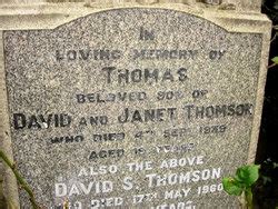 Thomas Thomson Memorial Find A Grave