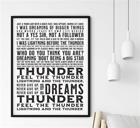 Imagine Dragons Thunder Song Lyrics Print | Etsy