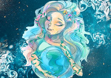 Mother Earth In Space Mural Wallpaper Tenstickers