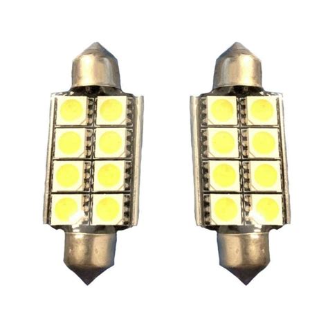 2x Lampadina Siluro 42mm 8 LED Canbus Auto No Errore Luci 12V 5036