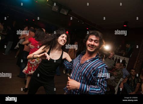 Salsa Latina Dance Party At Night Club Stock Photo Alamy