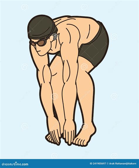 Swimming Sport Swimmer Action Cartoon Graphic Vector Stock Vector