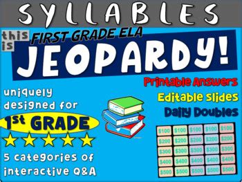 Syllables First Grade Ela Jeopardy Handouts And Interactive Ppt