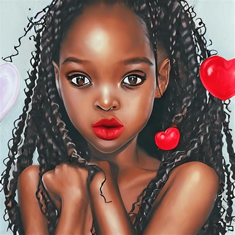 Digital Graphic Of Melanin Girl In Hyper Realistic Detail · Creative