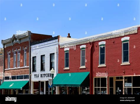 Old Store Fronts On Main Street In The Historic Old Town Of Weston Mo