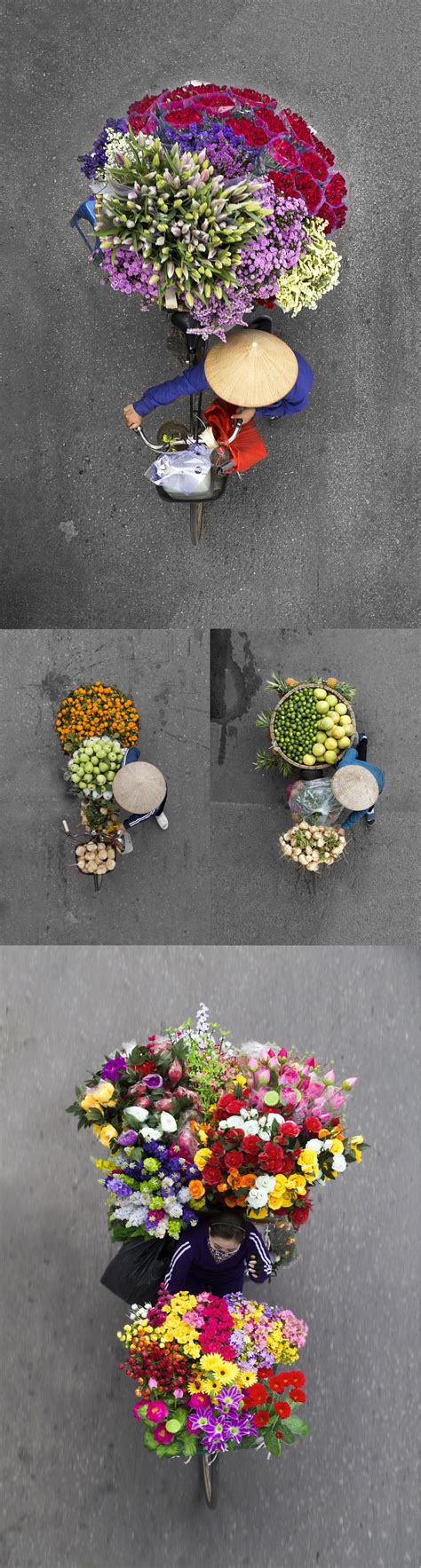 Aerial Shots Of The Bright And Colorful Goods Sold By Street Vendors In