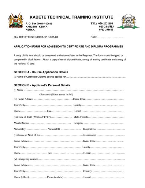 Manage Documents Using Our Form Typer For Kabete Admission Application Form