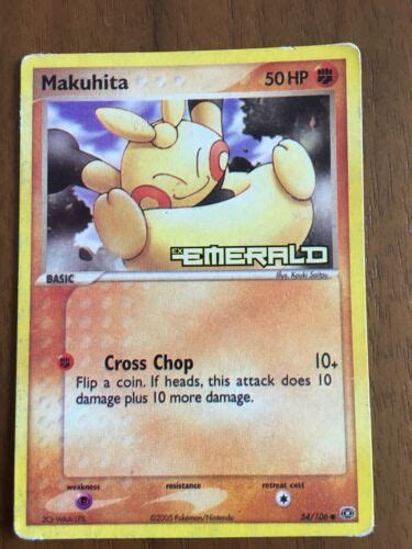 Carta Card Pokemon Makuhita Ex Emerald Hp En Ebay