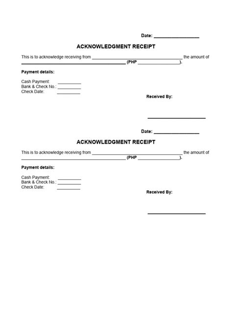 Acknowledgment Receipts Pdf