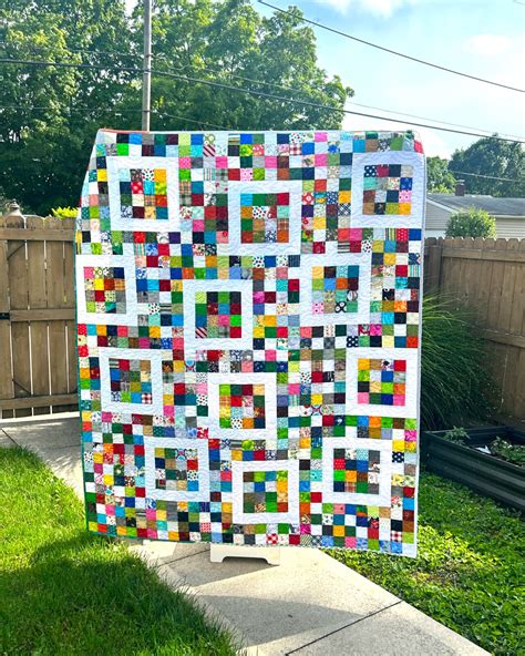 Fun Beginner Level Scrappy Postage Stamp Quilt Sharon The Moments