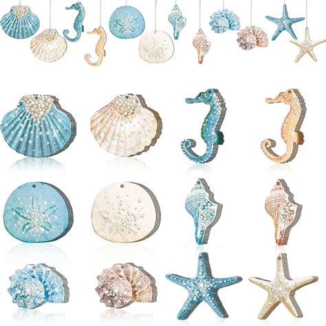 Ocean Themed Decorations Seashells Seahorses Hanging Temu