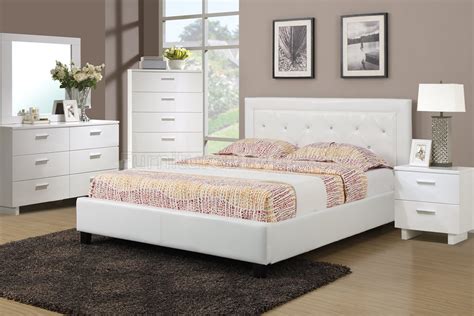 White Full Bedroom Set / White Full Wood Platform Storage Bed 4 Piece ...