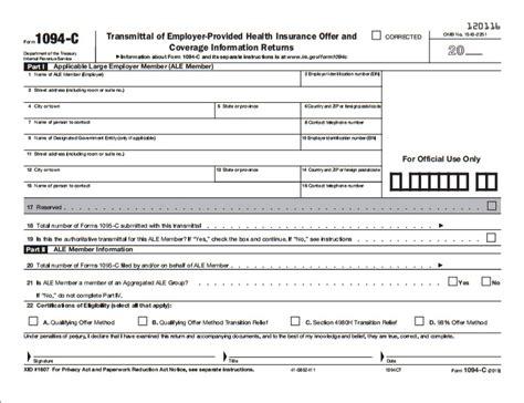 1094 C Form Transmittal Discount Tax Forms