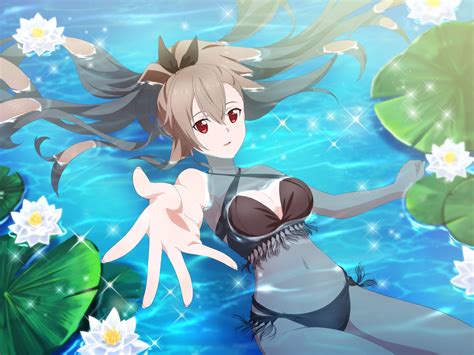 Eydis Sao Sword Art Online Multi Strapped Bikini Game Cg Girl Bare Arms Bikini Black