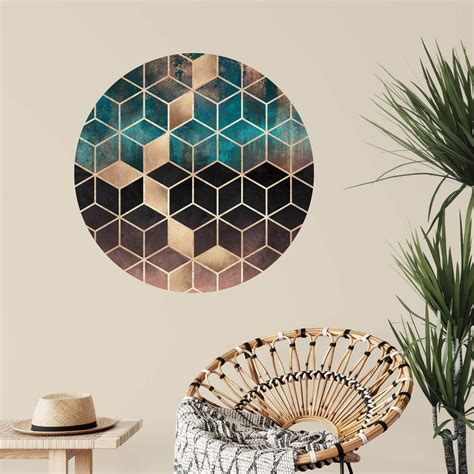 Wandtattoo Fredriksson Goldgr Ne Geometrie Rund Wall Art De