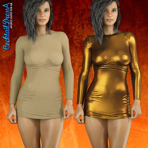 Exnem Dforce Cocktail Dress A For Genesis Female D Figure Assets Exnem