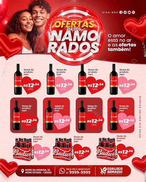 Social Media Encarte Ofertas Dia Dos Namorados Supermercado PSD