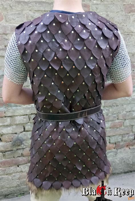Leather Scale Coat With Chainmail Sleeves Skyrim Guards Armor Larp