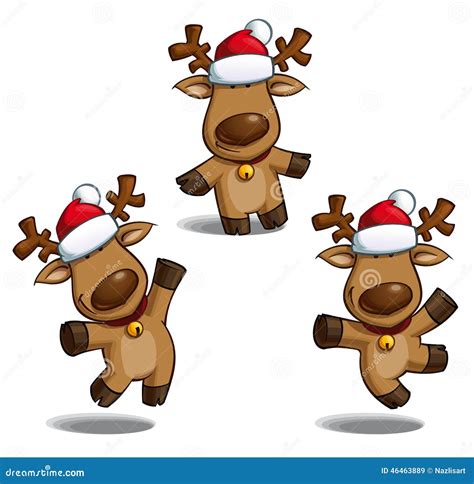 Christmas Elks Stock Vector Illustration Of Emoticons 46463889