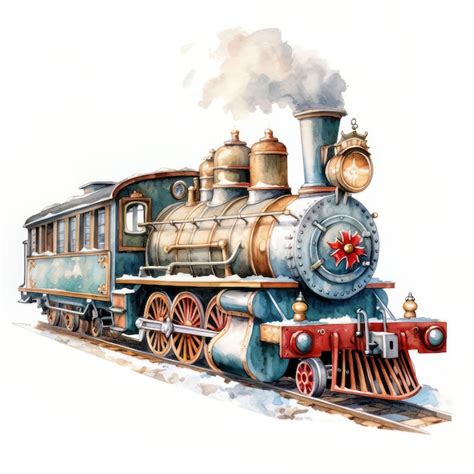 Premium AI Image Vintage Steam Locomotive On A White Background