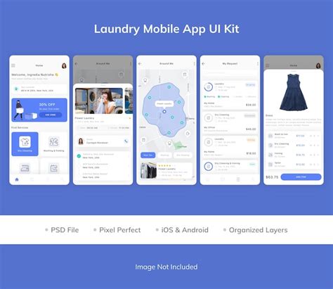 Premium Psd Laundry Mobile App Ui Kit