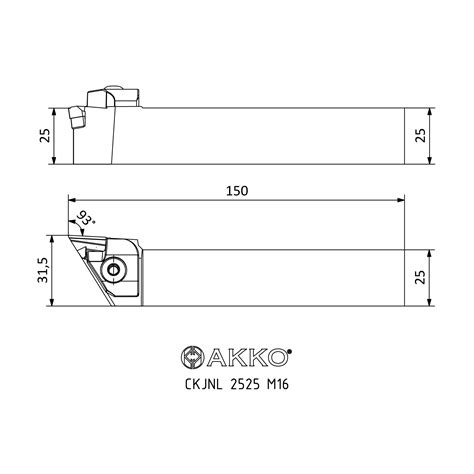 CKJNL 2525 M16 C SYSTEM EXTERNAL TURNING TOOLHOLDERS AKKO METAL