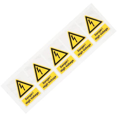 5pcs High Voltage Sticker Warning Sign Stickers Electrical Stickers Caution Shocks Danger