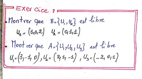 Les Espaces Vectoriels EXERCICE 1 YouTube