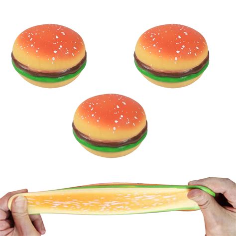 HYCSC Hamburger Stress Toys - Hamburger Squeeze Toys, Stress Stretch