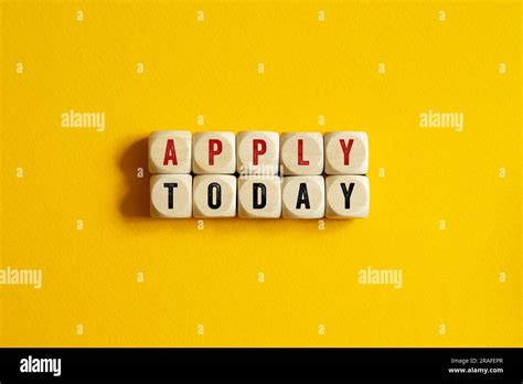 Apply Today Word Concept On Building Blocks Text Stock Photo Alamy