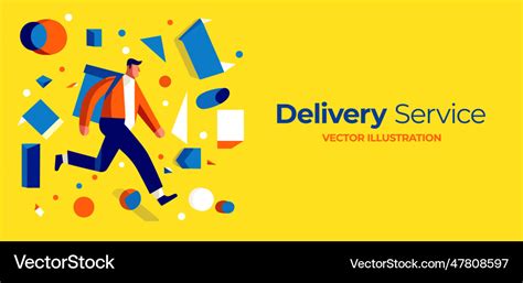 Delivery Service Concept Man Courier Royalty Free Vector