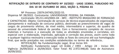 Concurso Ufpb Extrato De Contrato Publicado Edital Iminente