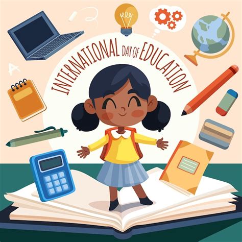 Ilustraci N Plana Del D A Internacional De La Educaci N Vector Premium