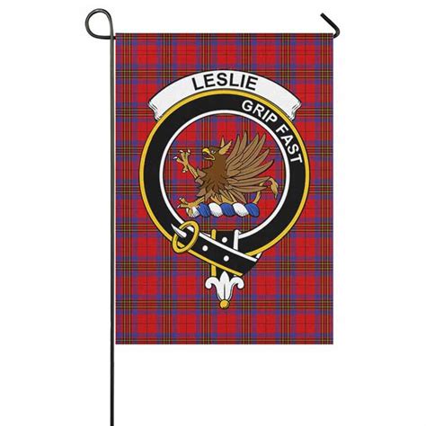 Scottish Leslie Clan Crest Tartan Garden Flag