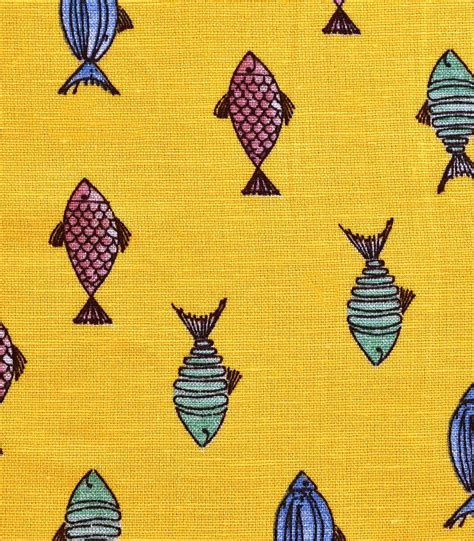 Viscose Linen Fish Print Fabric FC OA20 Dinesh Exports