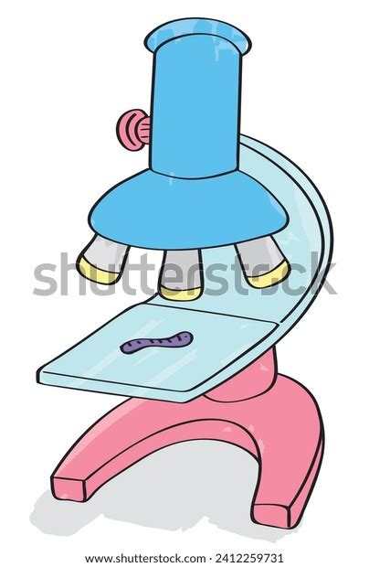 Worm Standing Under Microscope Be Examined Stock Vector (Royalty Free ...