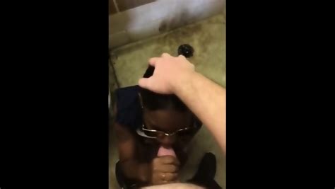 Public Blowjob And Cumming On Her Black Tits