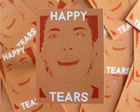 Happy Tears Illustrated Postcard Print A6 Mini Prints Etsy