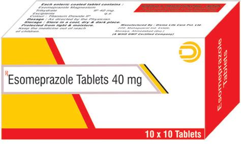 ESOMEPRAZOLE TABLETS 40 MG Manufacturer, Supplier In Ahmedabad, Gujarat