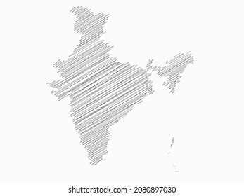 India Map Hand Drawn Sketch Vector Stock Vector (Royalty Free ...