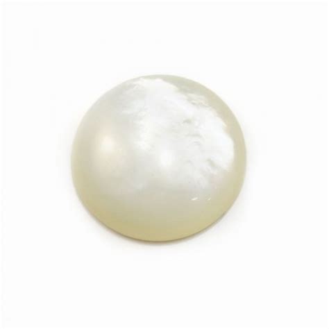 Cabochon White Mother Of Pearl In Round Shaped Mm X Pc