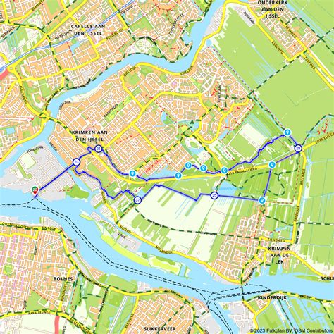 1040581 Walking route 1040581-Rondje Krimpen aan de IJssel.